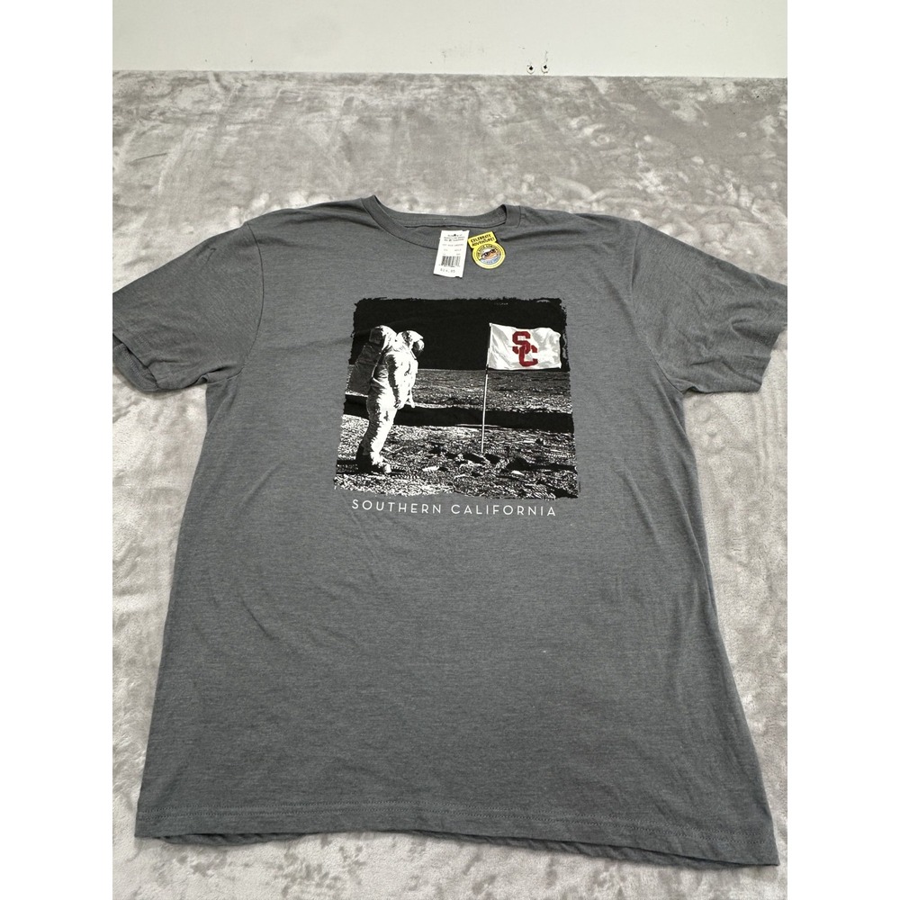 The Duck‎ Company T-Shirt Men's Size Large Gray MTV Moon Logo Short Sleeve NWT